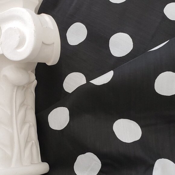 Unused - 5 Yards of Black Material with White Dots - Picture 1 of 7